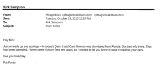 Illustration for article titled "Am I Sick? Are We All Sick?": Overwrought Things The Media Wrote To Auburn's PR Guy During Cam Newton's Wild 2010 Season